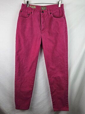 Express Jeans Womens Size 13 / 14 Vintage Made in USA Pink Denim Pants Straight